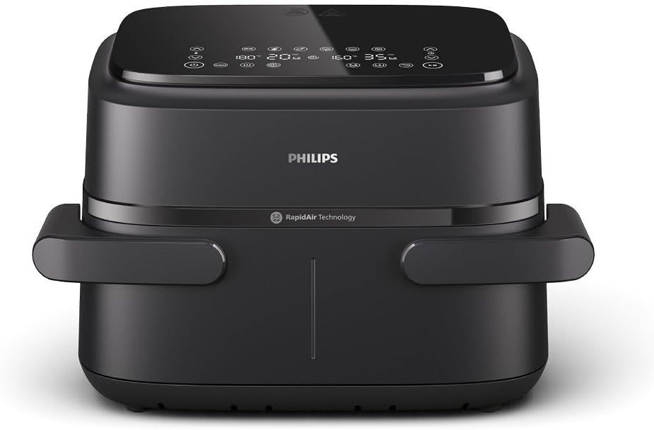 Philips 1000 Series NA154/00 Dual Basket Heißluftfritteuse 7,1L, 10 Funktionen, 2450W, Schwarz