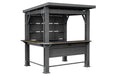 Keter Bar Gazebo Gartenpavillon mit integriertem Bartresen, wetterfest, H238 x B230 x T200 cm, DecoCoat Holzoptik in Walnuss, aus Kunststoff & Metall