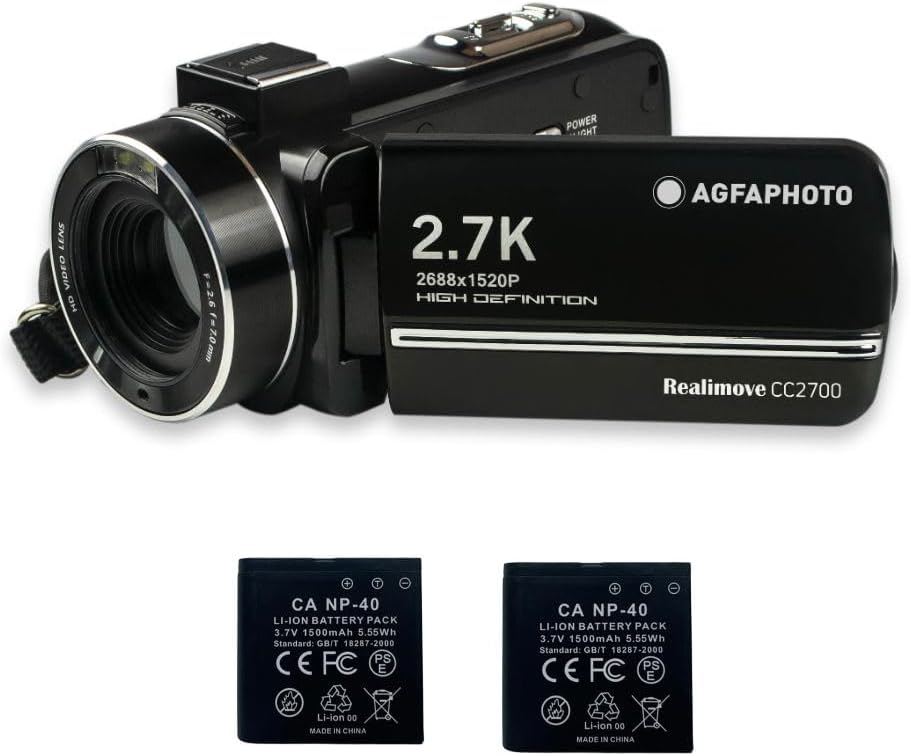 AGFAPHOTO Realimove CC2700 Camcorder Ultra HD 2.7K Videokamera