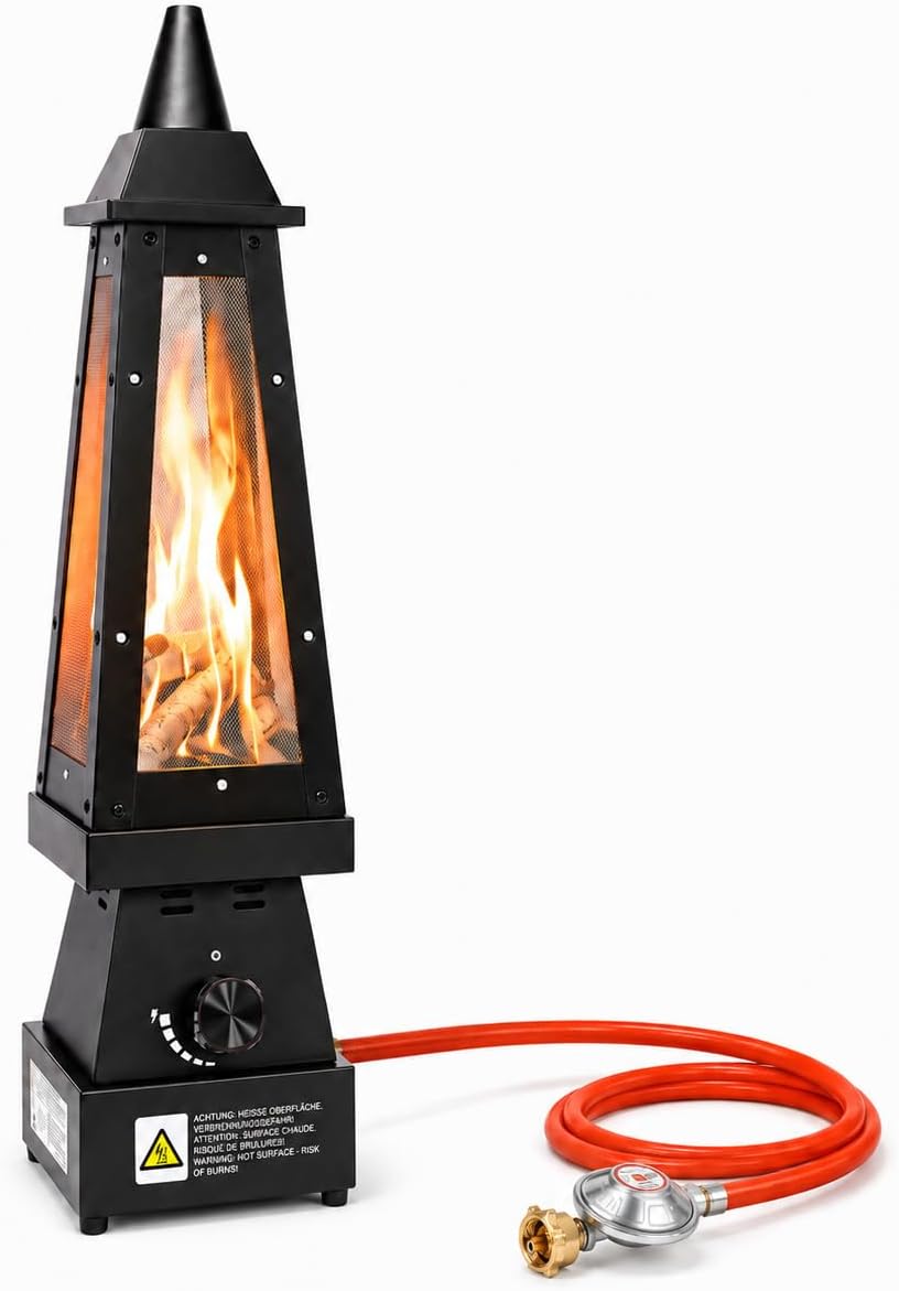 Uniflasy Propane Gas Table Fire, Outdoor Table Fireplace for Patio, Garden