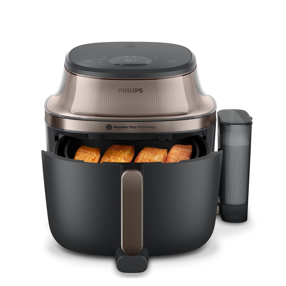 Philips 1000 Series NA154/00 Dual Basket Heißluftfritteuse 7,1L, 10 Funktionen, 2450W, Schwarz