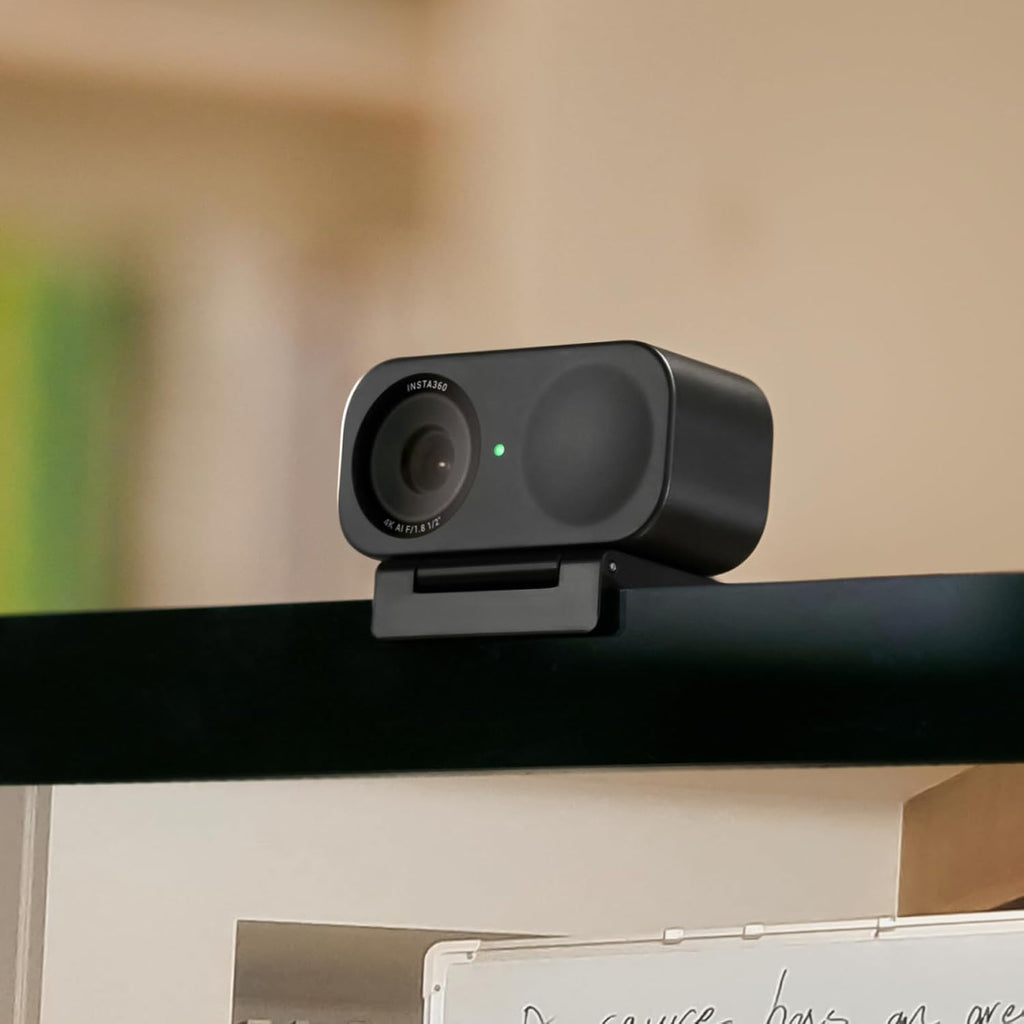 Insta360 Link 2C Graphite Black, Webcam 4K PC Mac, Auto-Framing, 1/2" Sensor, HDR, Micro with AI Noise Cancellation, Gesture Control for Streaming, Gaming, Standard Bundle