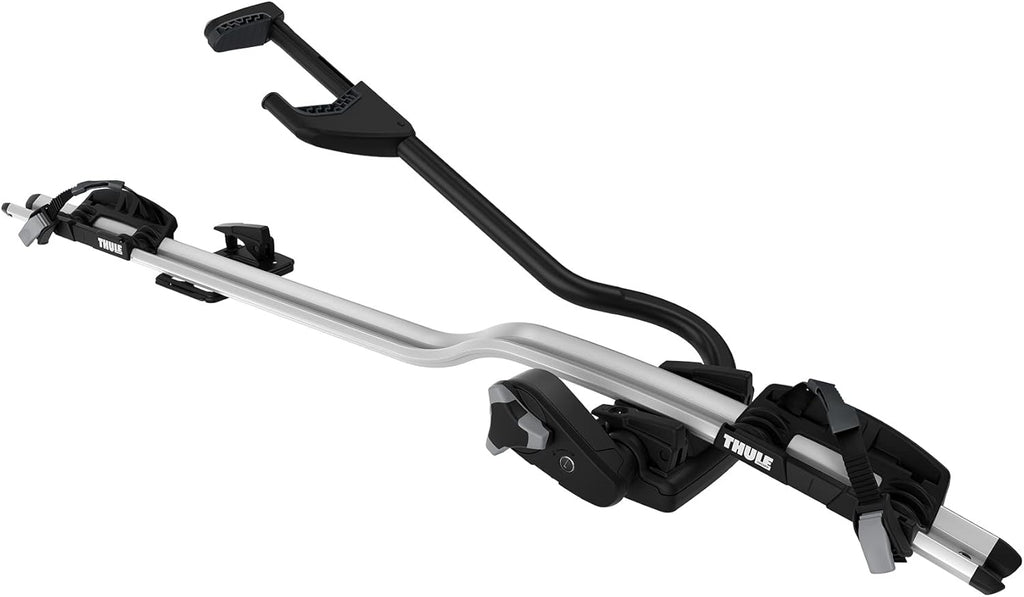 Thule 598001 Dachträger-Fahrradhalter, 20 kg, Rahmen- & Radhalterung, TÜV/GS, Schloss, Schwarz