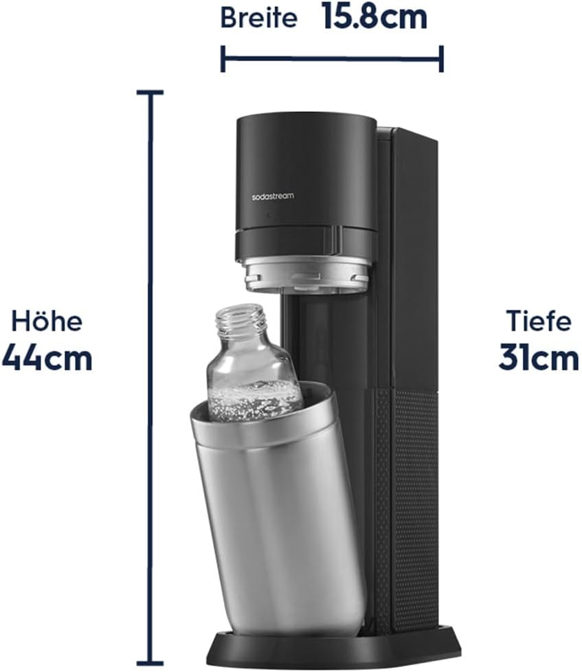 SodaStream DUO Wassersprudler - 2x 1L Sprudlerflaschen, Grau