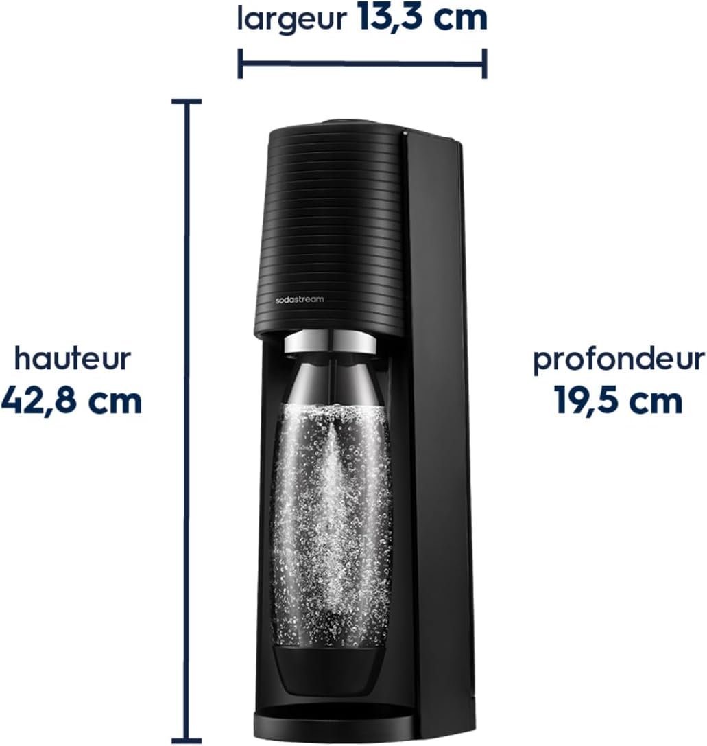 Sodastream Terra Soda Machine | 1 Bottle 1L + Cylinder 60L | Black
