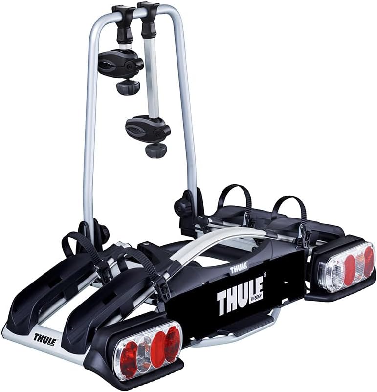 Thule EUFAB Premium 2 Fahrradträger, 2 Fahrräder, 46 kg, 13-polig, Anhängerkupplung, Silber