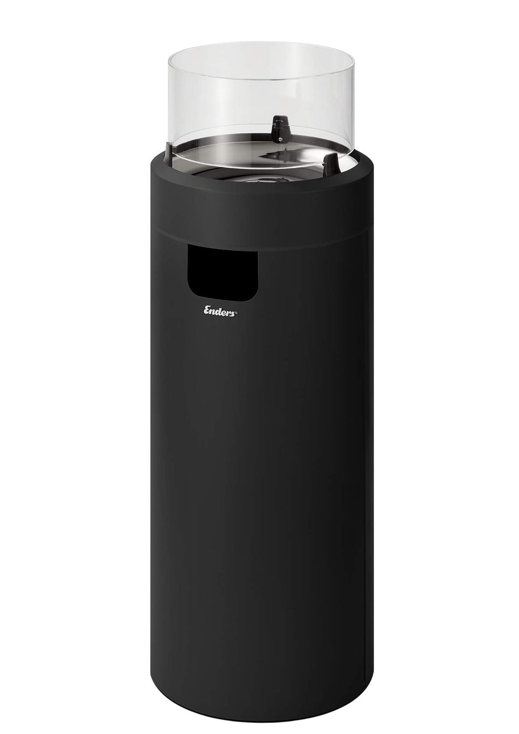 Enders Terrassenfeuer NOVA LED M TAUPE, Gas Terrassenfeuer mit Ambientebeleuchtungen, ECO GREEN Brenner-Technologie und exzellentem Design, H88cm Ø 62cm, taupe/gold #5602