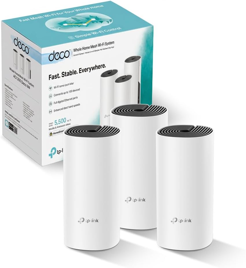 TP-Link Deco M4 (3-pack) Performance Mesh WiFi Systems, Parental Control