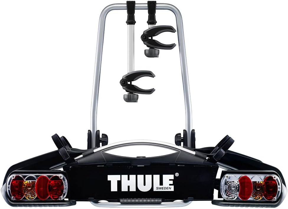 Thule EUFAB Premium 2 Fahrradträger, 2 Fahrräder, 46 kg, 13-polig, Anhängerkupplung, Silber