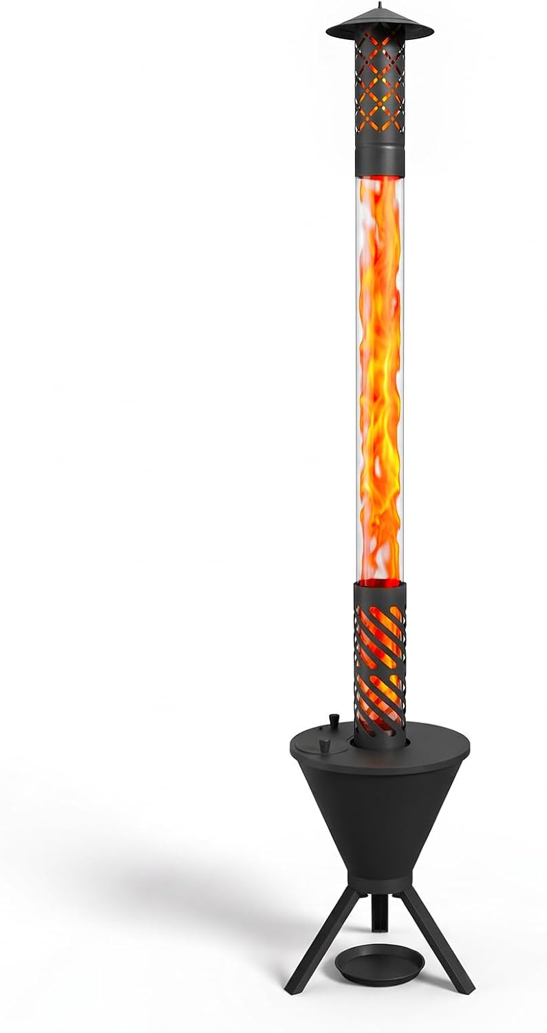 Pellets Fire Pipe, Outdoor Fire Column and Pellet Torch with Glass