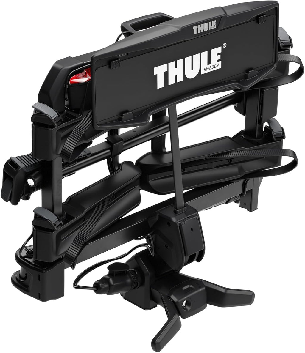Thule OutPace 9012100 Fahrradträger, 2 Fahrräder, 50 kg, klappbar, Neigung, Anhängerkupplung, Schwarz