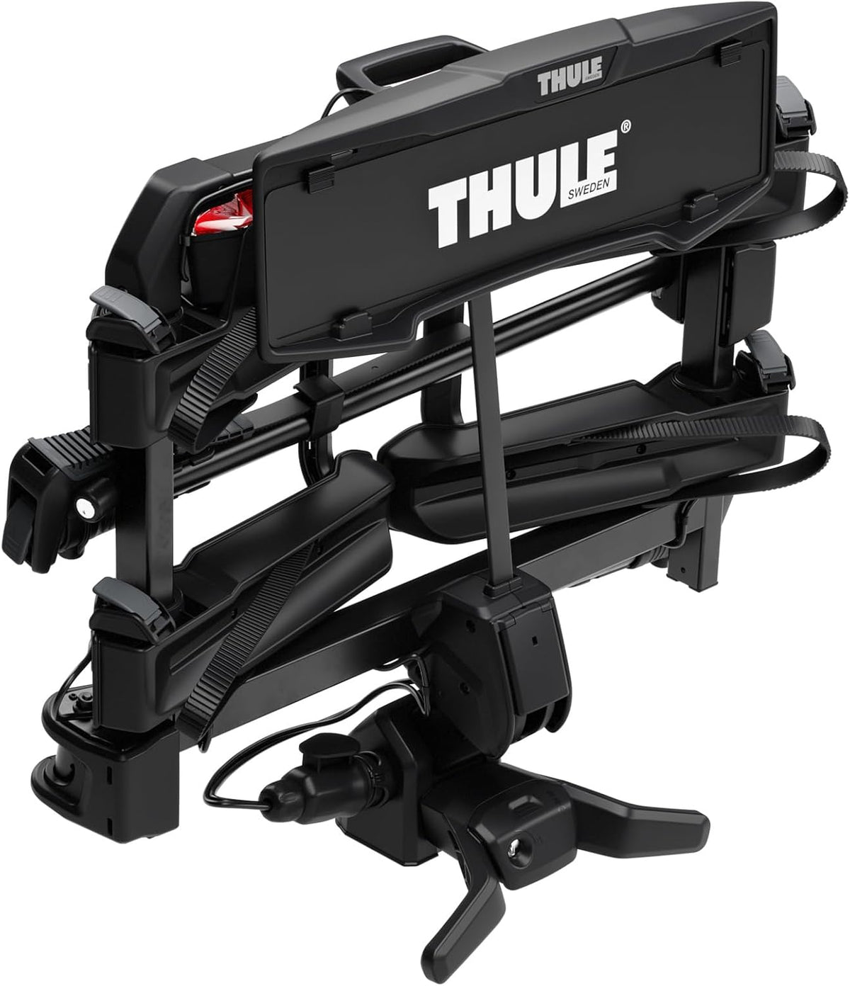 Thule OutPace 9012100 Fahrradträger, 2 Fahrräder, 50 kg, klappbar, Neigung, Anhängerkupplung, Schwarz