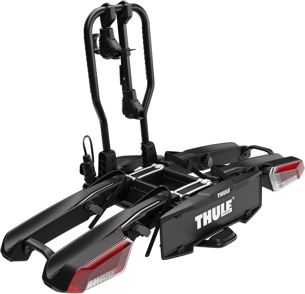 Thule EasyFold 3 944100 Fahrradträger, 2–3 Fahrräder, 60 kg, E-Bike, klappbar, 13-polig, Schwarz