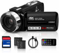 Camcorder 4K - Videokamera 30FPS 80MP 18X Digitalzoom IR Nachtsicht Vlogging Kamera, 3,0 Zoll IPS-Bildschirm YouTube Camera mit 32GB SD-Karte, Fernbedienung und 2 Batterien