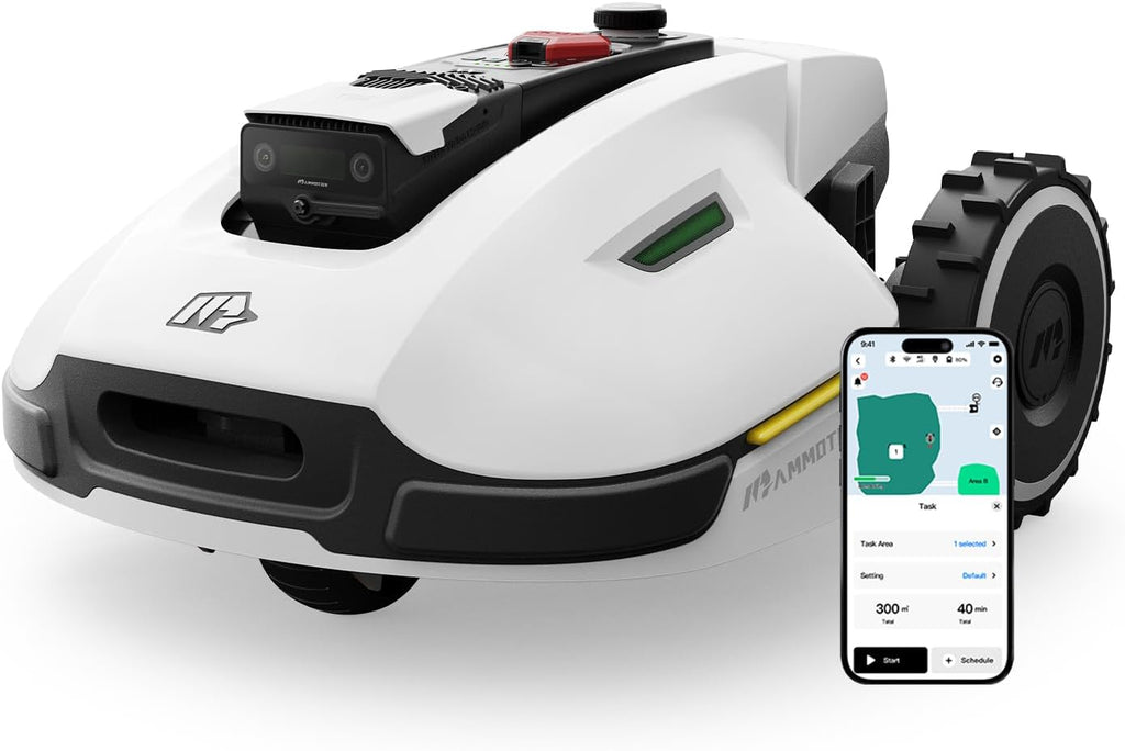 MAMMOTION YUKA 2000 Mähroboter ohne Begrenzungskabel, Max. 2400m², NetRTK+Vision, Keine RTK-Antenne, Auto-Kartierung,2000m², Intelligenter Rasenmäher Roboter mit 4G-Modul, 50% Steigung(YUKA 2000)