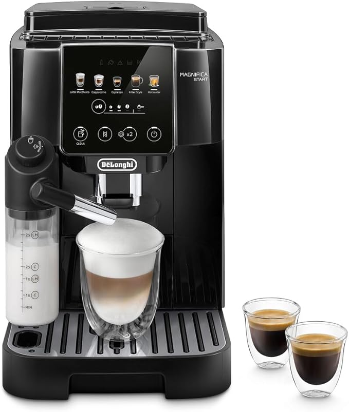 De'Longhi Magnifica Start Kaffeevollautomat, LatteCrema-Milchsystem, Espresso, Cappuccino, Soft-Touch, Schwarz