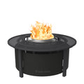 Solo Stove Surround Fire Pit Table with Heat Protection Large | Raiser and Storage for Yukon Powder Coated Steel/UV Resistant Material - Height 52cm Width 133.5cm Black