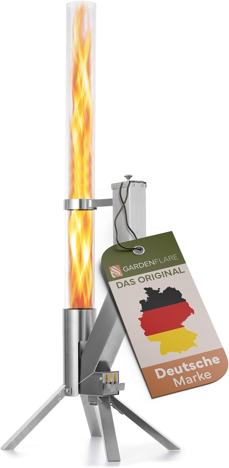 GARDENFLARE Classic Fire Pipe - Stainless Steel Pellet Torch for Garden