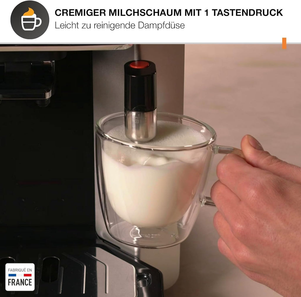 Krups Sensation Kaffeevollautomat mit Milchschaumdüse, Kaffeemaschine für Espresso, Cappuccino & Latte Macchiato, gemacht für Bohnenkaffee & Filterkaffee, bis zu 5 Kaffeegetränke und 2-Tassen-Funktion