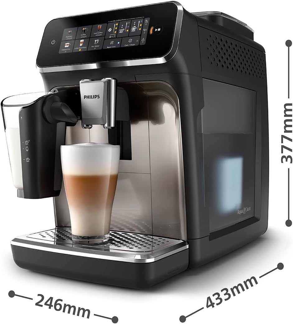 Philips 3300 Kaffeevollautomat LatteGo: Cremiger Milchschaum, Leise, Einfachste Reinigung