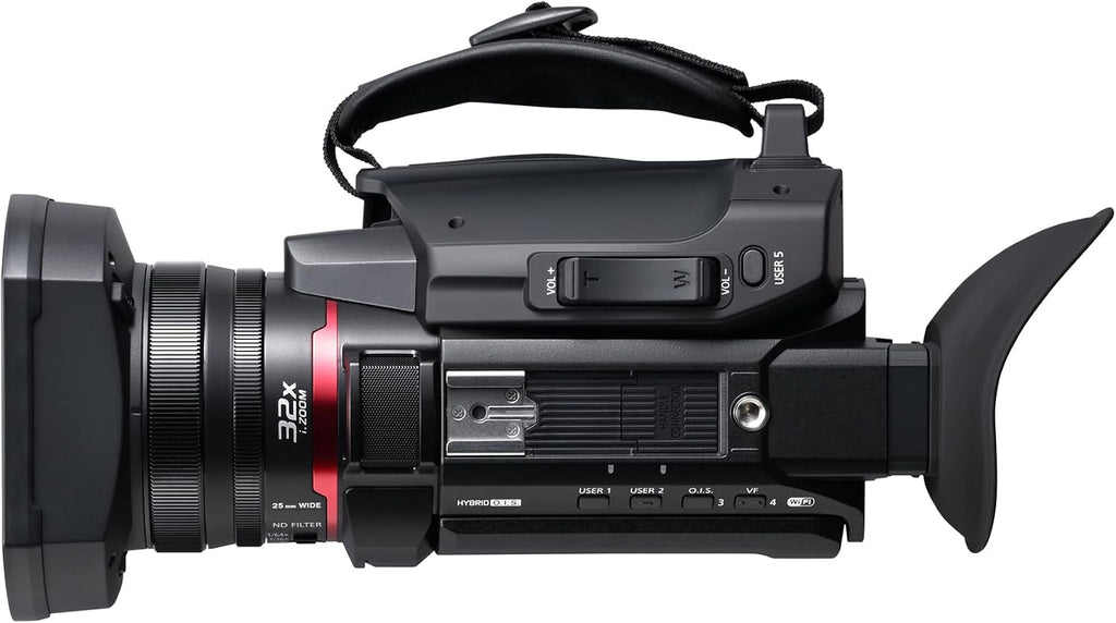 Panasonic HC-X1600E 4K 60p Professional Camcorder with 25mm Wide-Angle Lens, 24x Optical Zoom, 5-Axis Hybrid OIS, Wi-Fi, USB PD, Black