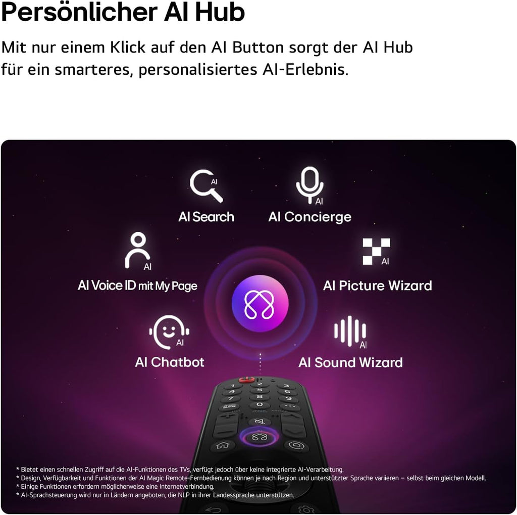 LG 65QNED7EB3C TV 65 Zoll, 1650 Mm, 4K QNED Mini LED AI, α7 Gen9 Prozessor, webOS 26, 60Hz, VRR, Modelljahr 2026