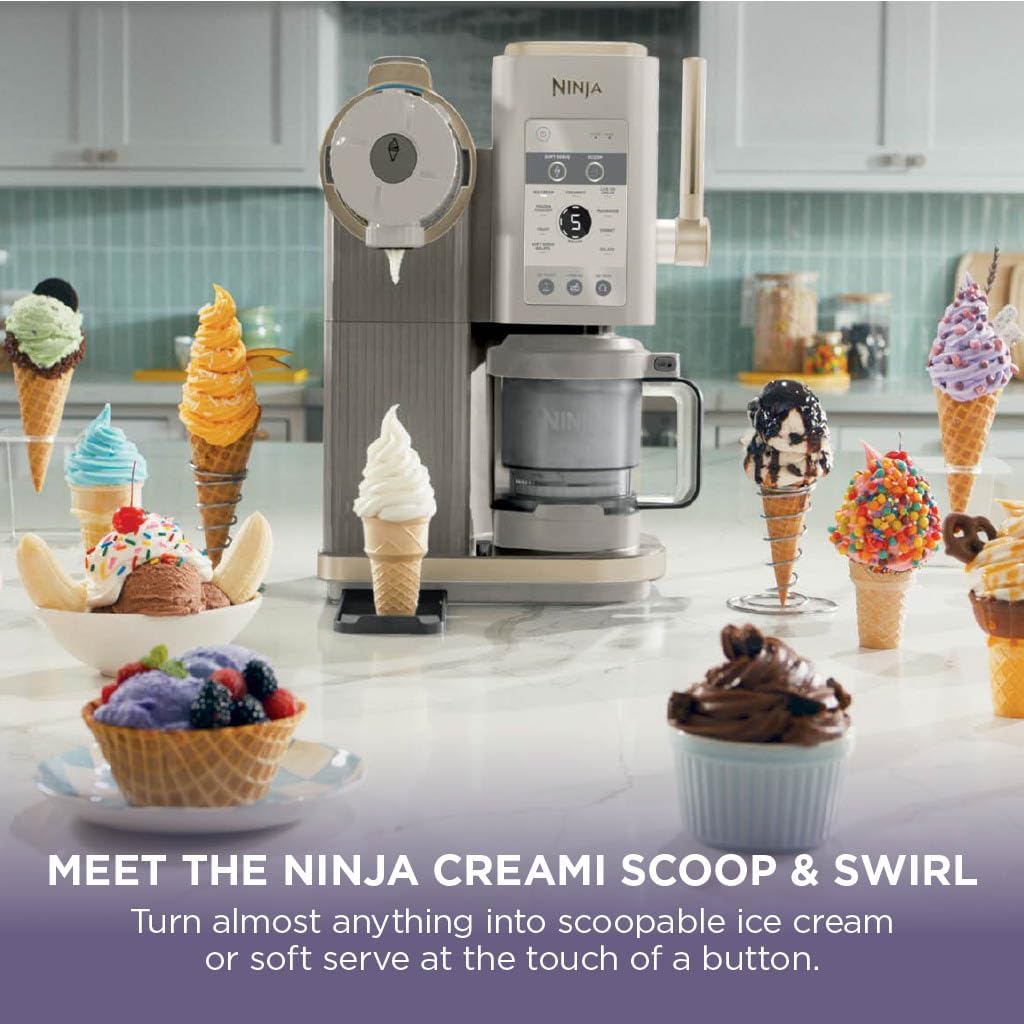 Ninja Slushi FS301UK Eismaschine, 1,9 l, 5 Voreinstellungen, Schnellkühlung, Arktisblau/Grau