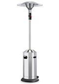 Enders Terrassenheizer Gas Elegance, Gas-Heizstrahler 9376, Heizpilz mit stufenloser Regulierung, Eco Plus Brenner, Transporträder, Umkippsicherung, Silber/Schwarz