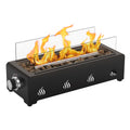 Onlyfire 72 cm Table Gas Fire Pit, 6.5 kW Propane Gas Table Fire with Rear Air Inlet, Glass Wind Protection and Lava Stone, Smokeless Table Fire Pit for Outdoor Garden Patio, Rectangular