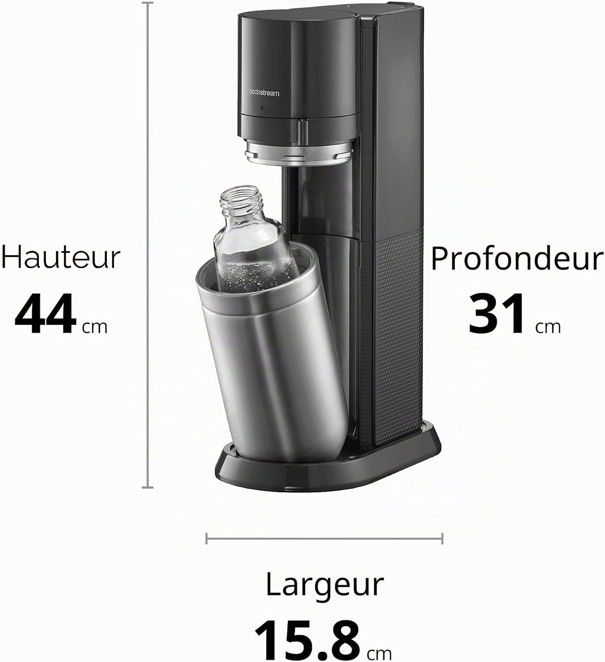 Sodastream DUO Soda Maker | 2 Bottles + 2 Glass + Cylinder | Black