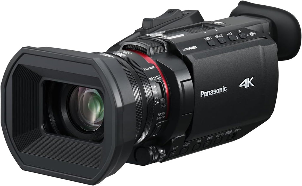 Panasonic HC-X1600E 4K 60p Professional Camcorder with 25mm Wide-Angle Lens, 24x Optical Zoom, 5-Axis Hybrid OIS, Wi-Fi, USB PD, Black
