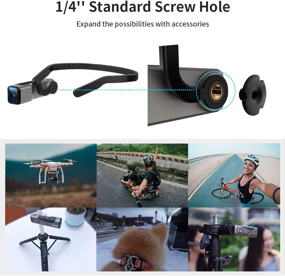ORDRO 4K Camcorder Handsfree Videokamera EP7 Camcorder 4K 30fps UHD FPV Vlog Kamera mit Gimbal Stabilizer, POV-Aufnahmen, Fernbedienung, 64GB MicroSD Karte