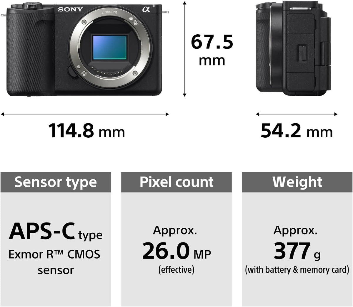 Sony ZV-E10 II with 16-50mm Lens 26MP 4K 60p AI Auto Focus