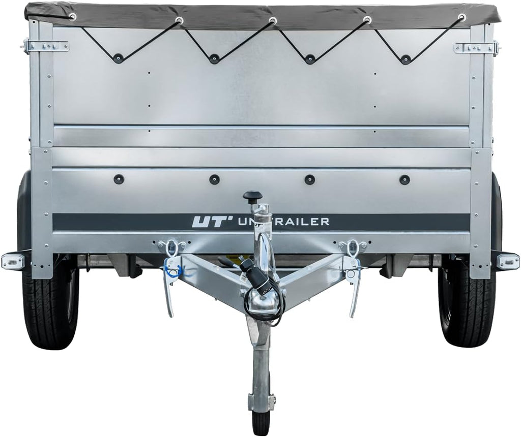 UNITRAILER Faltbarer Anhänger Garden Trailer 230 Kipp mit zusätzlichen Bordwänden, Stützrad und Flachplane