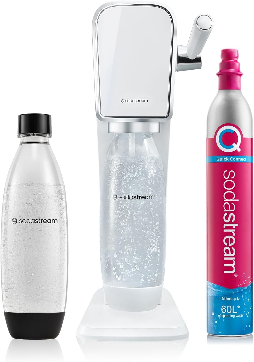 SodaStream ART Wassersprudler - 1x 1L Sprudlerflasche & CO2-Zylinder, Schwarz