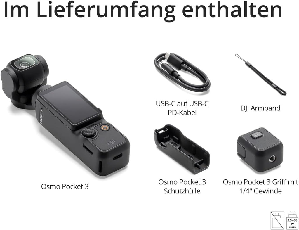DJI Osmo Pocket 3 Vlogging Camera with 1-Inch CMOS and 4K/120fps Video, 3-Axis Stabilization, Fast Focus, Face/Object Tracking, Small Video Camera for Photography