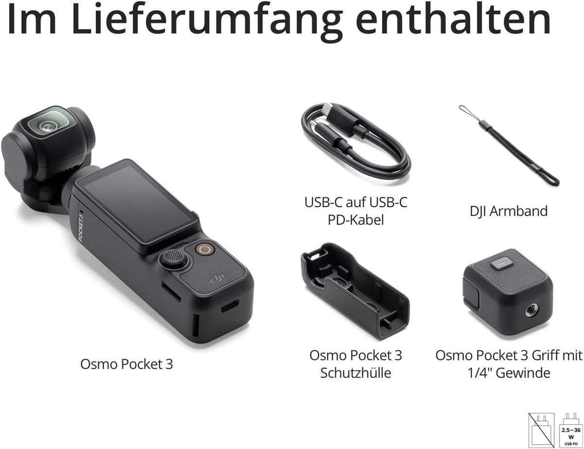 DJI Osmo Pocket 3 Vlogging Camera with 1-Inch CMOS and 4K/120fps Video, 3-Axis Stabilization, Fast Focus, Face/Object Tracking, Small Video Camera for Photography