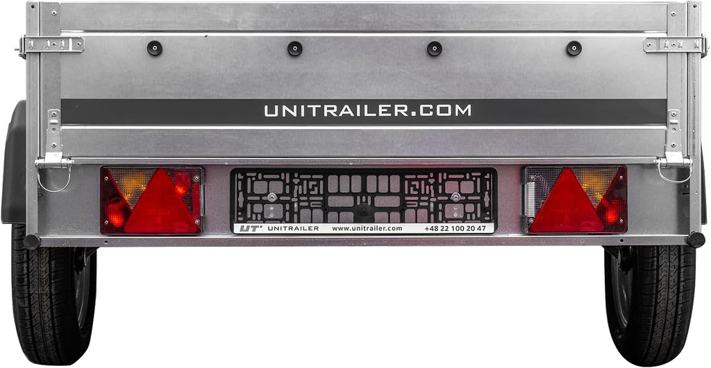 UNITRAILER Auto Anhänger Garden Trailer 230 Kipp – PKW Anhänger 750KG, 230cm x 125cm Transportfläche, Robuste Struktur Aus Verzinktem Stahl, Klappbarer Deichsel
