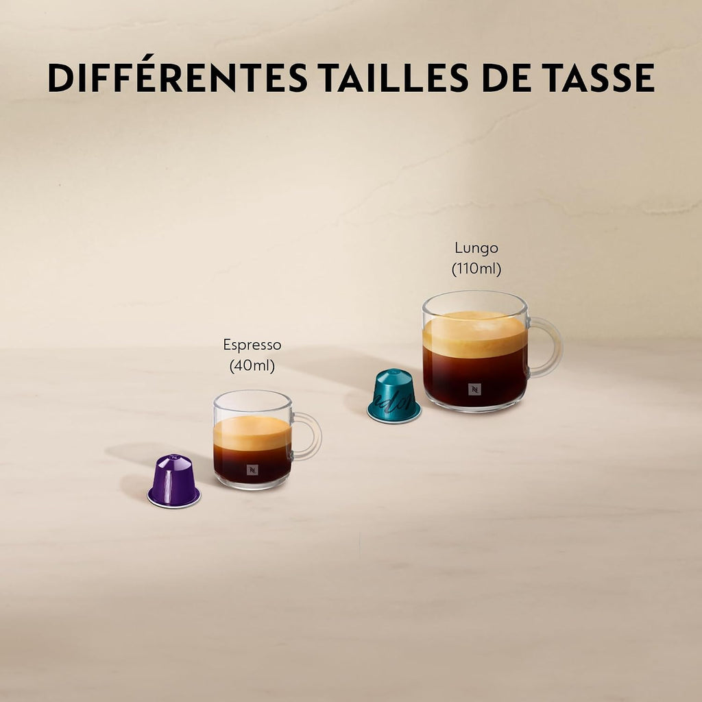 De'Longhi Nespresso Inissia EN80.CW, Automatic Coffee Machine, Single Cup Capsule Machine, Welcome Set Included, Compact Design, 19 Bars, 1260W, Vanilla Cream