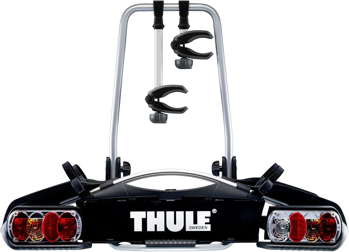 Thule EUFAB Premium 2 Fahrradträger, 2 Fahrräder, 46 kg, 13-polig, Anhängerkupplung, Silber