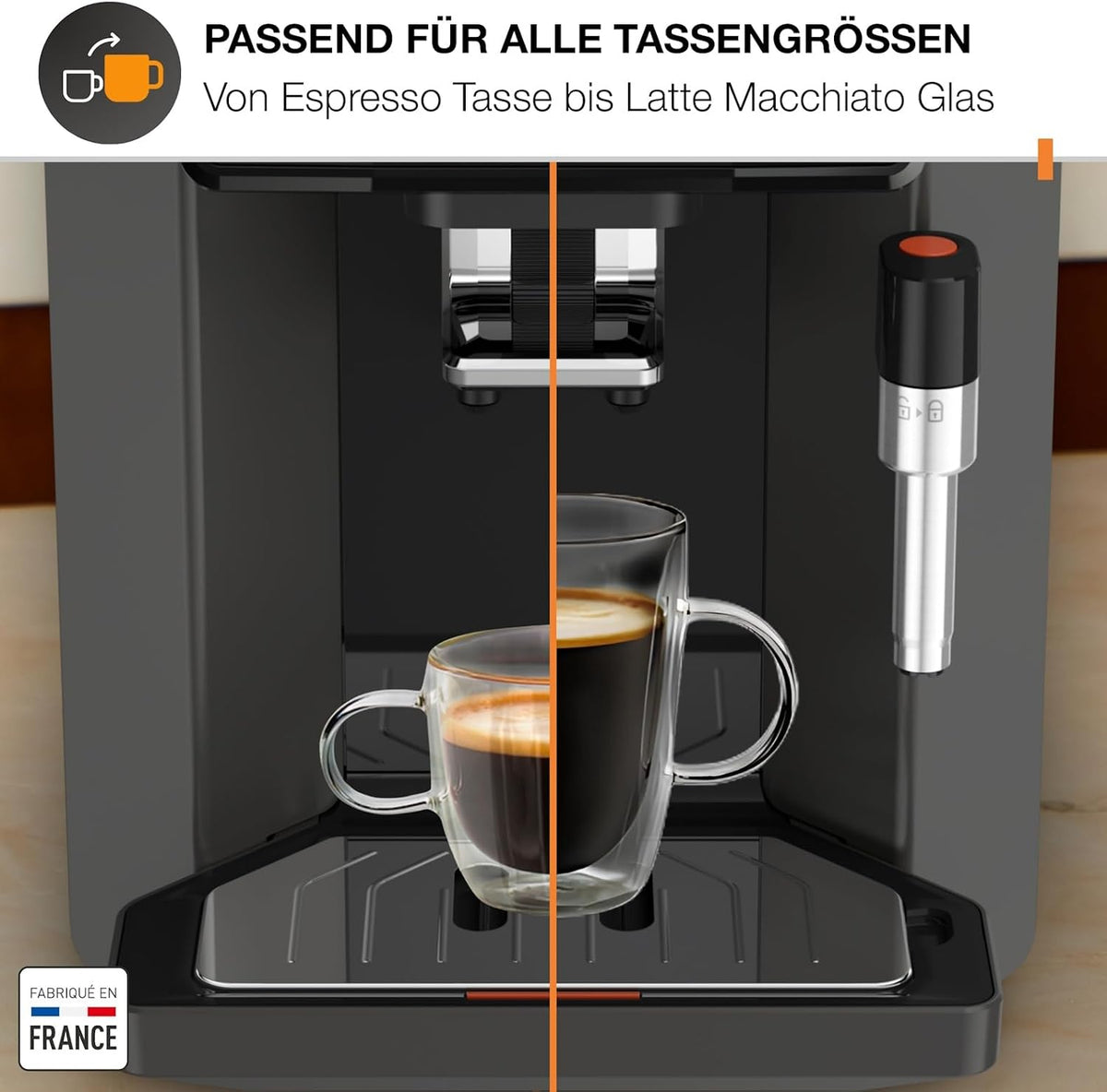 Krups Sensation Kaffeevollautomat mit Milchschaumdüse, Kaffeemaschine für Espresso, Cappuccino & Latte Macchiato, gemacht für Bohnenkaffee & Filterkaffee, bis zu 5 Kaffeegetränke und 2-Tassen-Funktion