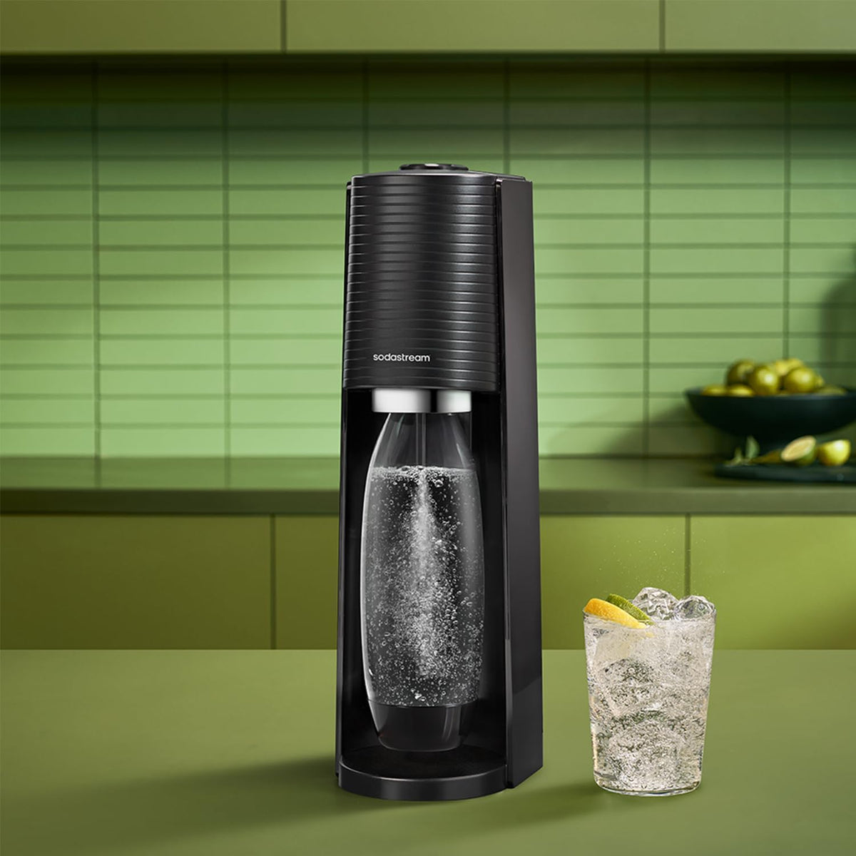 Sodastream Terra Soda Machine | 1 Bottle 1L + Cylinder 60L | Black