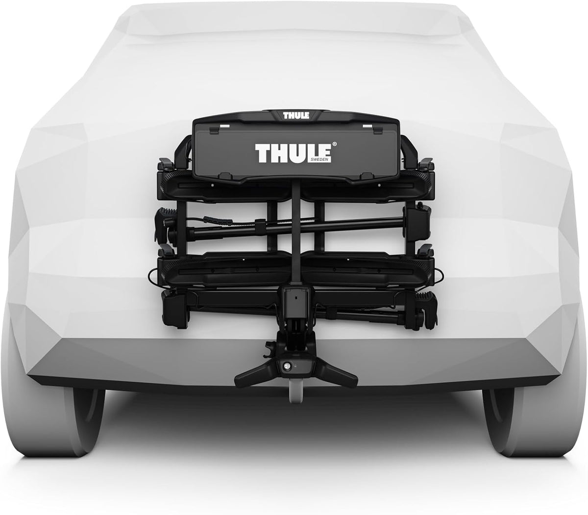 Thule OutPace 9012100 Fahrradträger, 2 Fahrräder, 50 kg, klappbar, Neigung, Anhängerkupplung, Schwarz