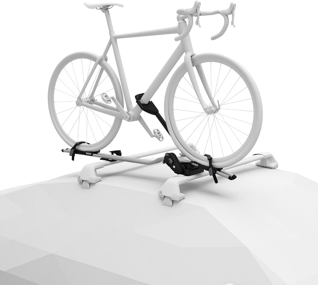 Thule 598001 Dachträger-Fahrradhalter, 20 kg, Rahmen- & Radhalterung, TÜV/GS, Schloss, Schwarz