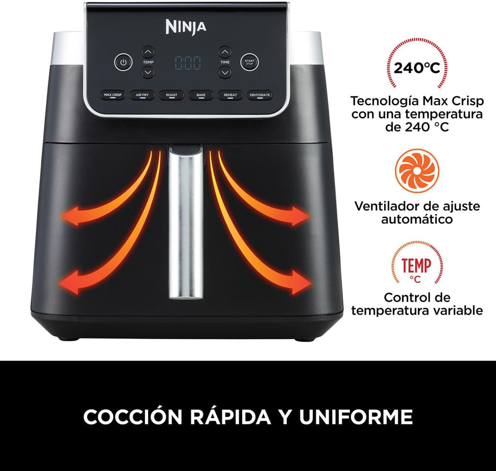 Ninja Air Fryer MAX PRO, 6.2L, Oil Free, Large Drawer, Roasting AF180EU