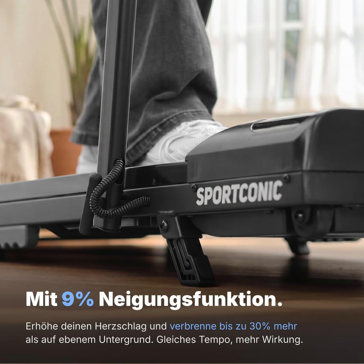 Sportconic Treadmill 1-12 km/h - Foldable & Electric for Home - Quiet Under Desk Use - Walking Pad with Incline, Tablet Holder
