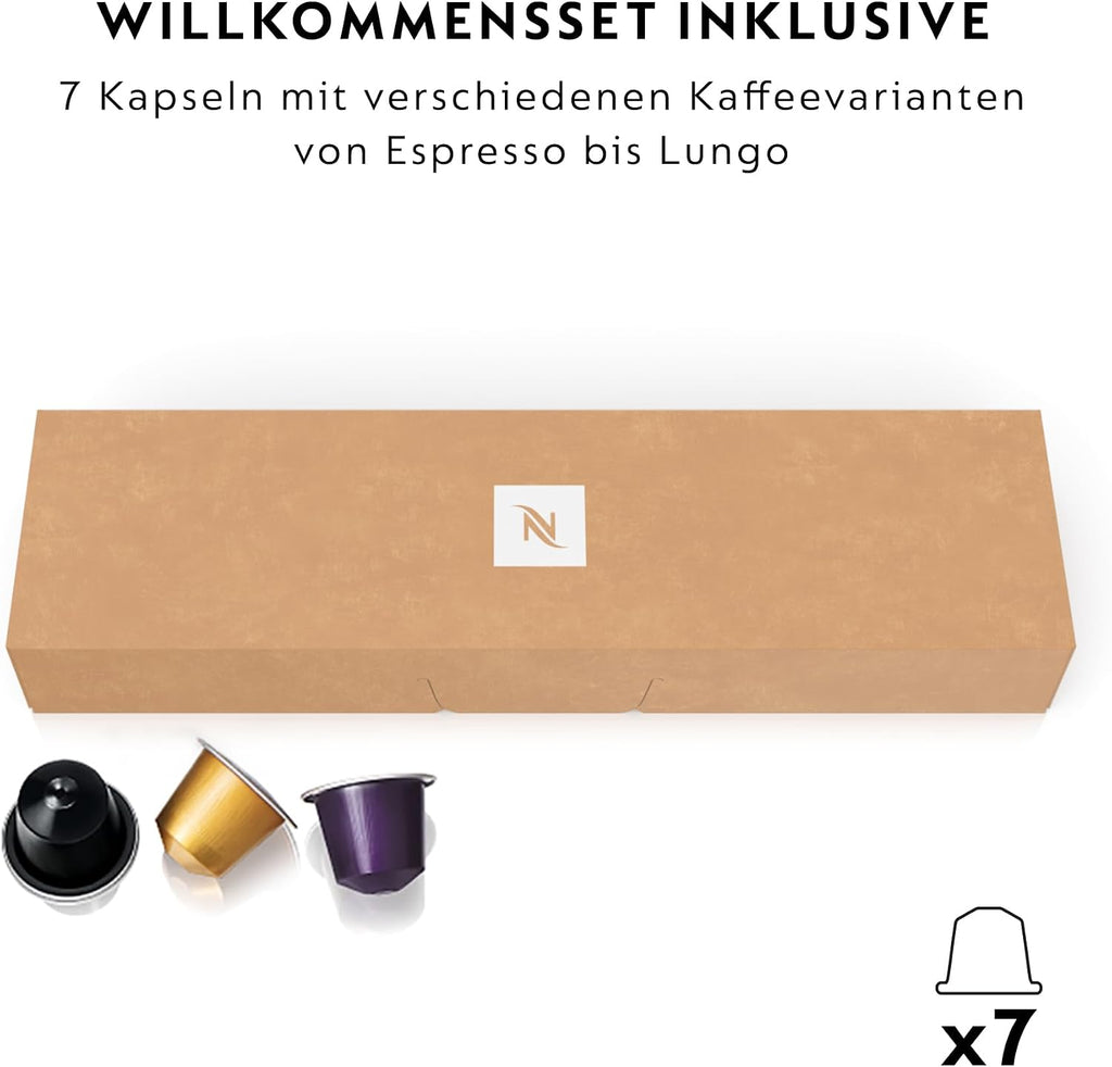 Nespresso Krups Inissia XN1001 Kapselmaschine|kurze Aufheizzeit |kompaktes Format|Kaffeemenge einstellbar|Direktwahltaste |automatischer Kapselauswurf|19 Bar,1260 W|0.7 L|34.2 x 19.1 x 32.7 cm,Weiß