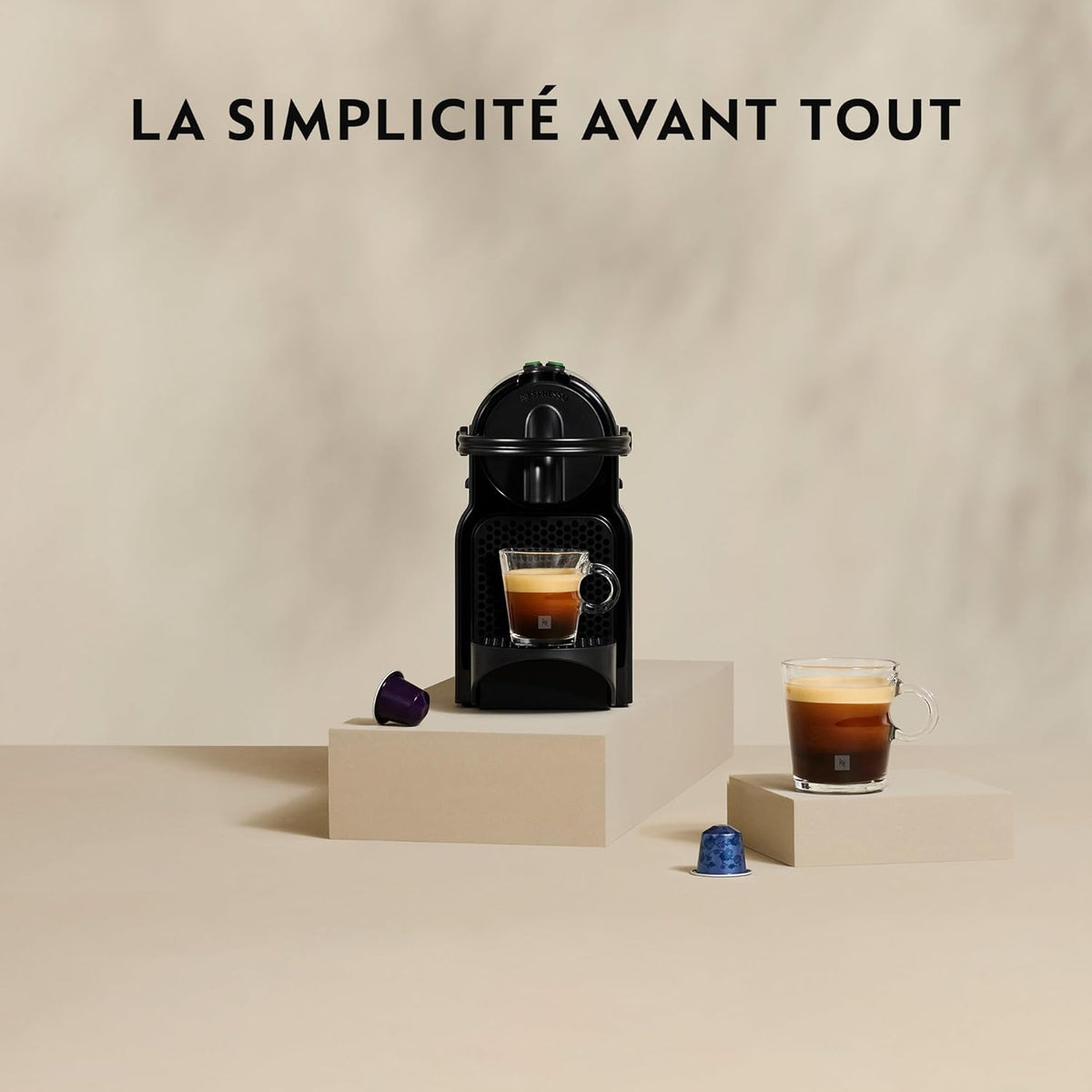 De'Longhi Nespresso Inissia EN80.CW, Automatic Coffee Machine, Single Cup Capsule Machine, Welcome Set Included, Compact Design, 19 Bars, 1260W, Vanilla Cream