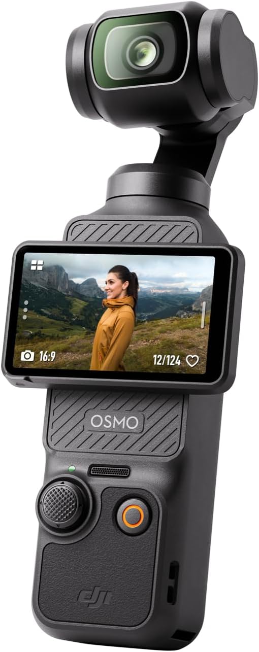 DJI Osmo Pocket 3 Vlogging Camera with 1-Inch CMOS and 4K/120fps Video, 3-Axis Stabilization, Fast Focus, Face/Object Tracking, Small Video Camera for Photography