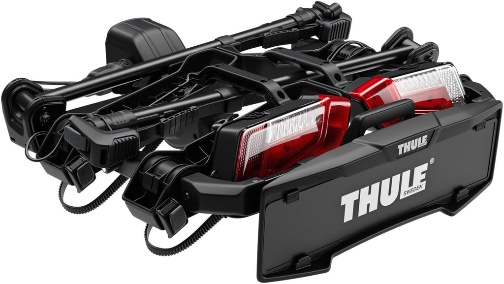 Thule OutPace 9012100 Fahrradträger, 2 Fahrräder, 50 kg, klappbar, Neigung, Anhängerkupplung, Schwarz
